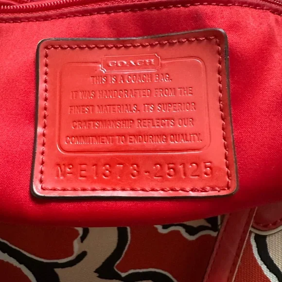 Coach Vibrant Poppy Tote - Picture 7 of 11